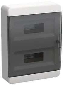 TEKFOR Корпус пластиковый ЩРН-П-24 IP41 черная прозрачная дверь ИЭК