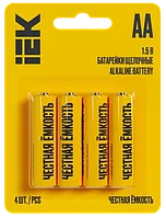 Батарейка щелочная Alkaline LR06/AA (4шт/блистер) ИЭК