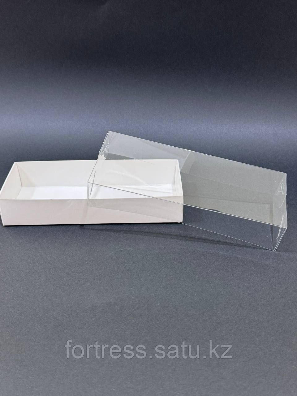Коробка с прозрачной крышкой 19,5*8*3,5см, дно белая - фото 1 - id-p90218856