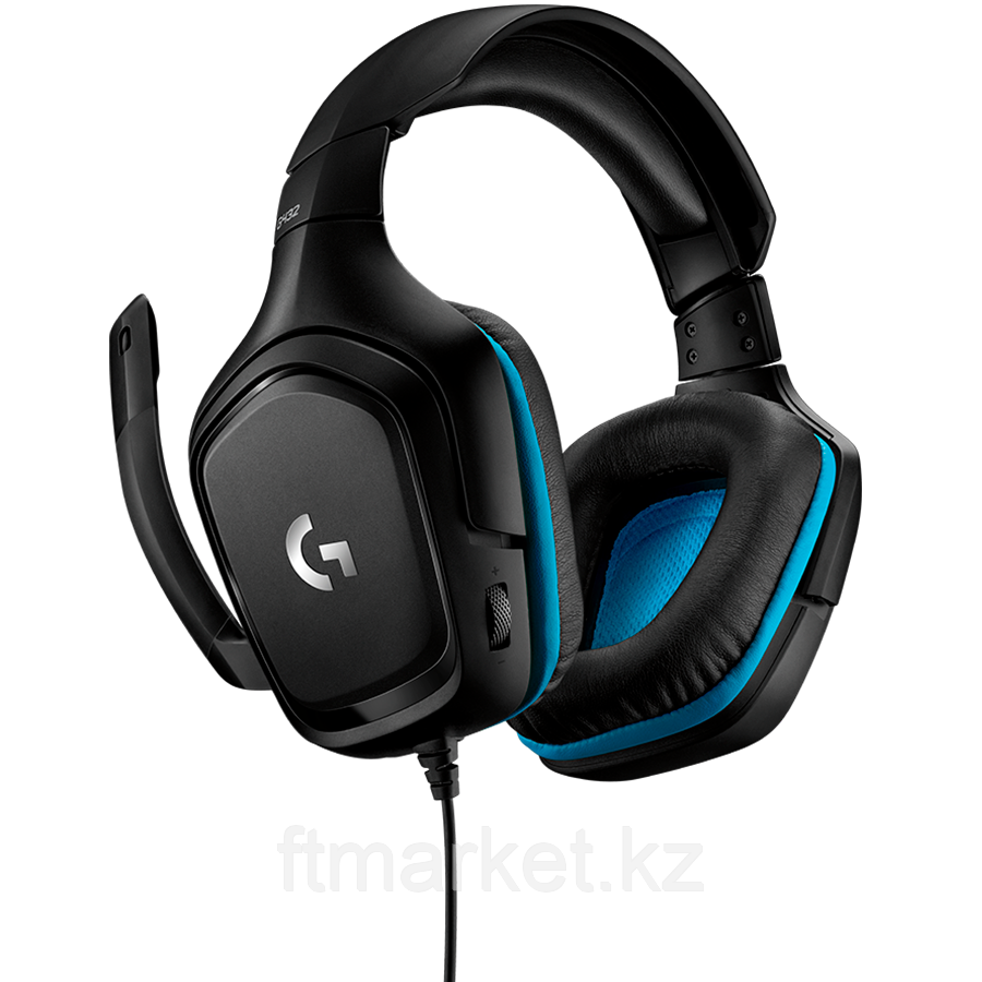 LOGITECH G432 Wired Gaming Headset 7.1 - LEATHERETTE - BLACK/BLUE - USB - фото 1 - id-p116417993