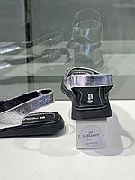 Женские кожаные сандалии серебристого цвета. Удобная женская обувь в Алматы. 37