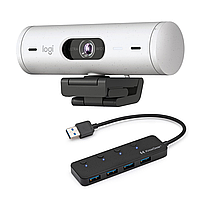 LOGITECH BRIO 500 Full HD Webcam - OFF-WHITE - USB-C