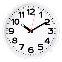 Часы круглые Troyka, d=30 см, белые, пластиковые, минеральное стекло
