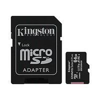 Жад картасы Kingston 64GB MicroSDXC Canvas Select Plus 100R A1 C10 Card + Adapter, SDCS2/64GB