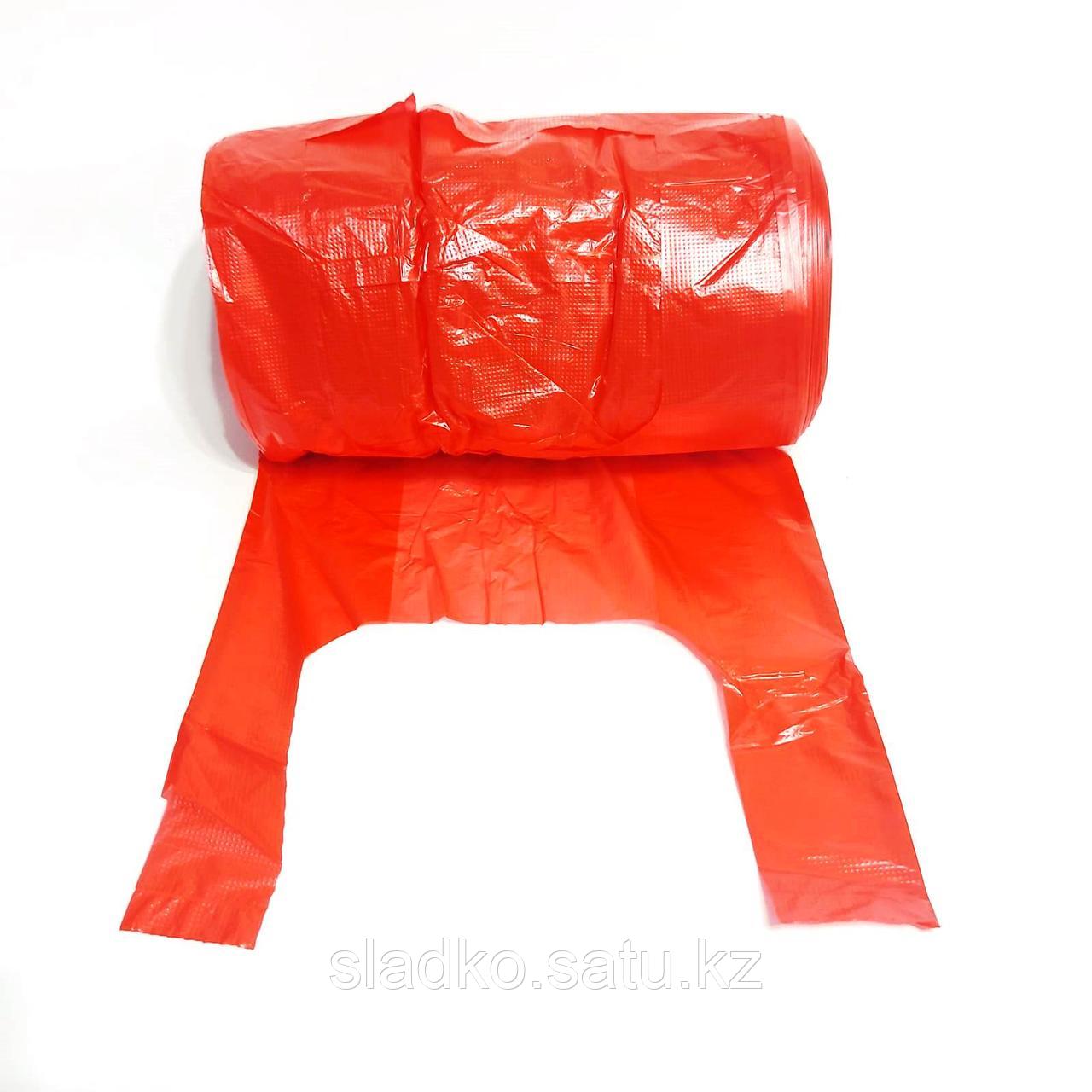 Пакет майка в рулоне красный 130 шт 22х41 см на втулке - фото 5 - id-p116645074