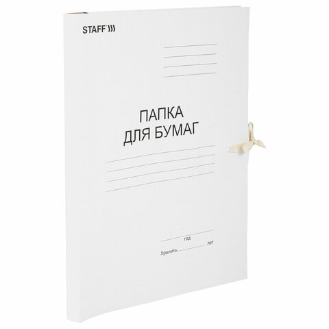 Папка для бумаг с завязками картонная STAFF, гарантированная плотность 220 г/м2, до 200 л. - фото 2 - id-p116645073