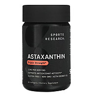 Спорттық зерттеулер астаксантиннің үш есе концентрациясы, 12 мг, 60 капсула