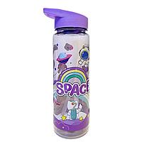 Бутылка для воды "Space" с трубочкой 700мл фиолетовая