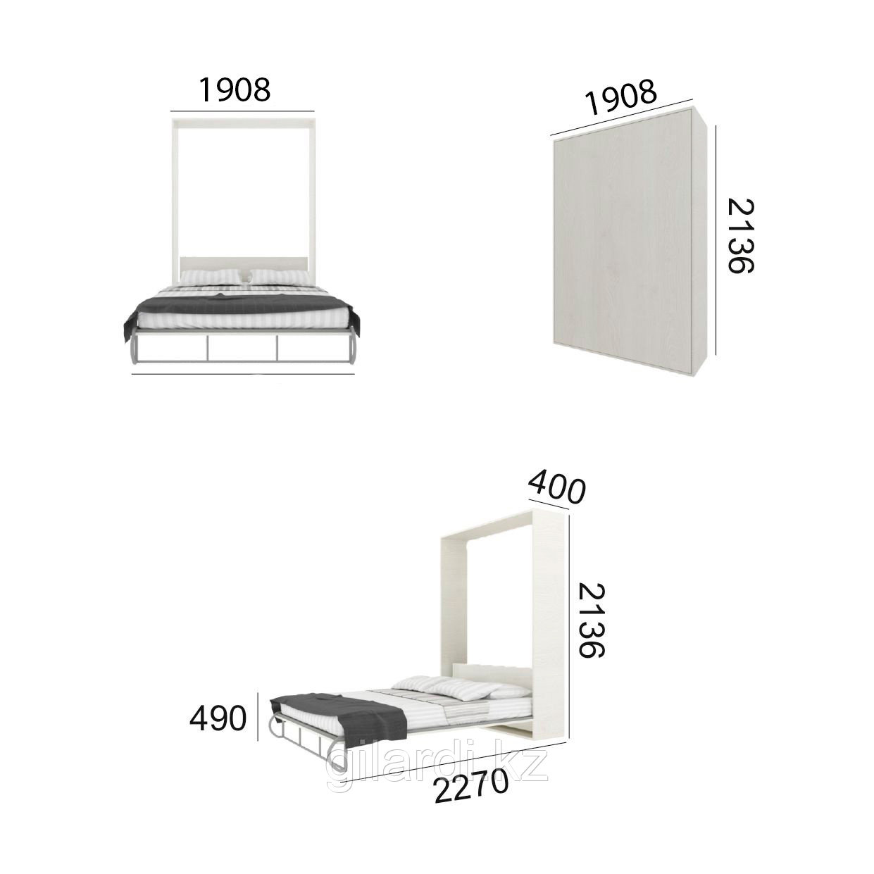 Шкаф-кровать трансформер «Dario» (180х200 см) - фото 3 - id-p70098758