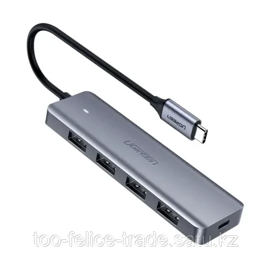 Разветвитель портов UGREEN CM219 4-Port USB3.0 Hub with Micro USB Power Supply - фото 1 - id-p116368642