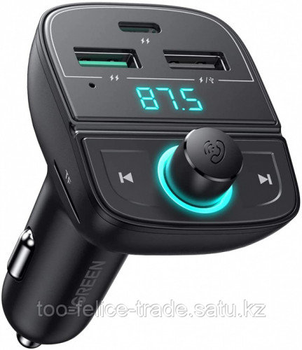 Автомобильное ЗУ Ugreen CD229 FMamp;Bluetooth Transmitteramp;Car Charger + TF Slot, 80910 - фото 1 - id-p116368640