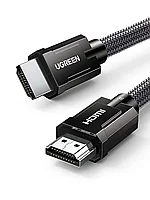 Кабель Ugreen HD135 HDMI M/M Round Cable Zinc Alloy Shell Braided, 3m, Gray, 80602