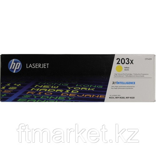 Оригинальный картридж увеличенной емкости HP 203X LaserJet 203X, желтый CF542X, фото 1