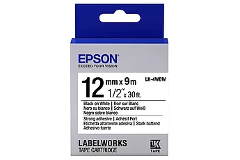 Лента повышенной прочности Epson LK-4WBW, C53S654016, ширина ленты — 12 мм, длина ленты — 9 м