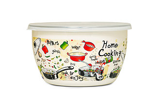 Миска без ручек с пластиковой крышкой Гурман, Спэшл 1,6 л 348695 Metrot