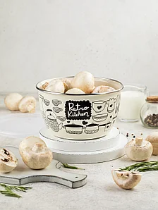 Миска эмалированная без ручек с пластиковой крышкой Ретро, Спэшл 350021 Metrot