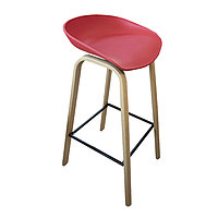 Пластиковый барный стул "C48" (красный)