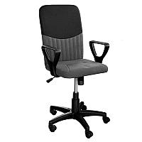 Кресло Квадро Н №2 гобел./кзам /пласт. ,сетка чёрная+гобелен17м серый