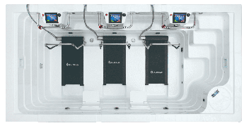 Фитнес Бассейн JNJ SPAS с тремя беговыми дорожками iTreadmill 3 Pools SPA-8378 Размеры: 4430×2280×1360/1500 мм