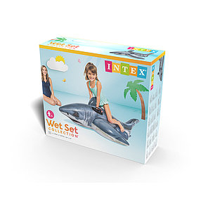 Надувная игрушка Intex 57525NP в форме акулы для плавания 2-002202, фото 2