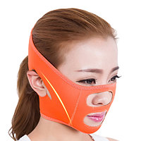Бандаж для подтяжки овала лица косой линии щек (оранжевая)