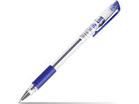 Ручка гелевая Deli синяя, прозрачный корпус, грип, 0,5мм 044-6600-BU