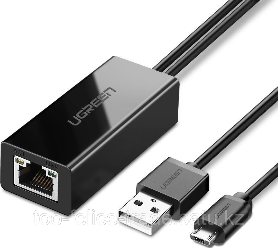 Конвертер сигнала UGREEN 30985 Ethernet Adapter for TV Stick (Black) - фото 1 - id-p116368092