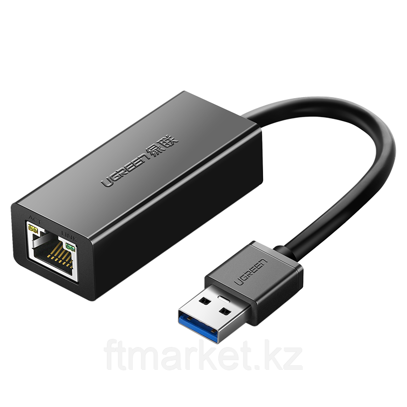 UGREEN CR111 USB 3.0 Gigabit Ethernet адаптерінің сигнал түрлендіргіші (қара), фото 1