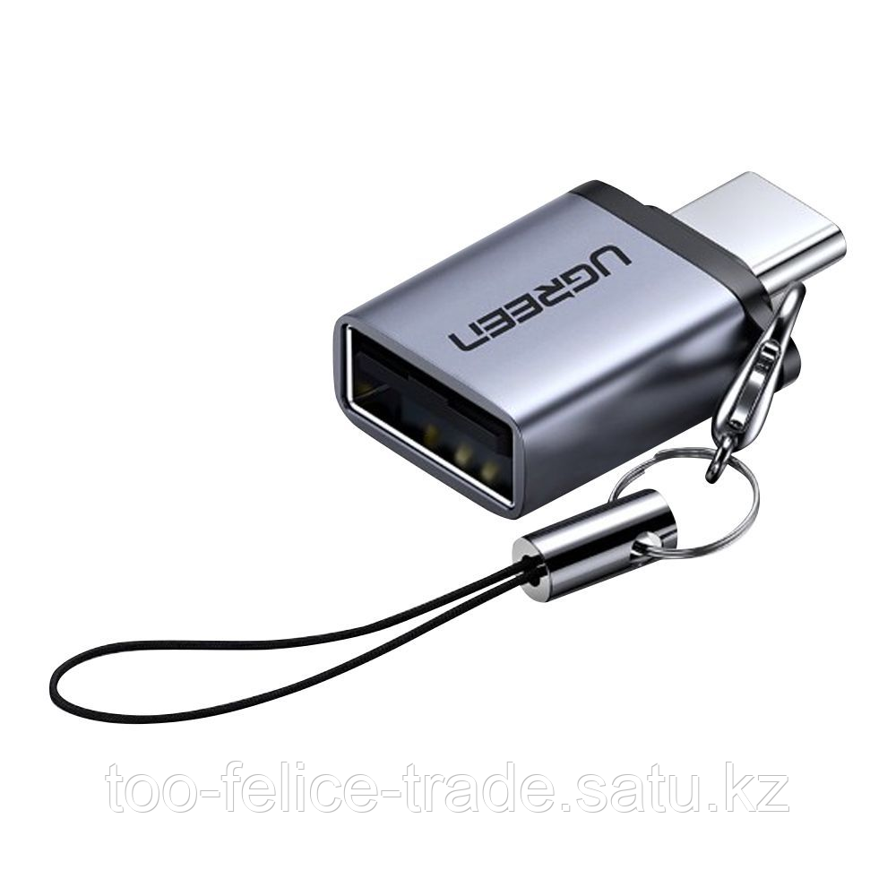 Переходник-адаптер UGREEN US270 Type C to USB 3.0 A Adapter Cable with Lanyard (Space Gray) - фото 1 - id-p116368088
