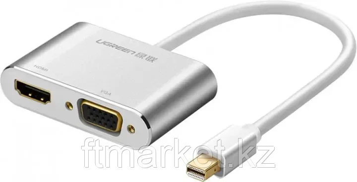 Адаптер UGREEN MD115 Mini DP to HDMI + VGA Converter (Silver), фото 1