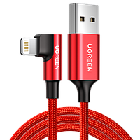 Кабель Ugreen US299 Angled Lightning To USB 2.0 A Male Cable(90° Angle)/Red 1M, 60555