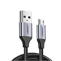 Кабель UGREEN US290 Micro USB 2.0 Cable 1M Metal/Black, 60146