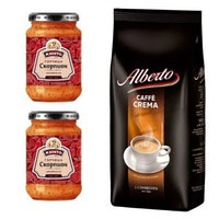 Кофе в зернах и две упаковки чилийской горчицы Скорпион