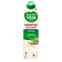 Здоровое меню молоко гречневое, 1л