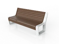 Скамейка из композитного мраморного камня JOTA, c настилом ДПК, модель ASY EKI