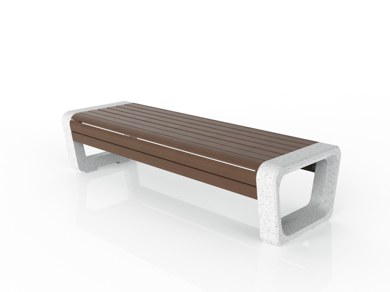 Скамейка из композитного мраморного камня JOTA, c настилом ДПК, модель ASY BIR, фото 1