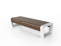 Скамейка из композитного мраморного камня JOTA, c настилом ДПК, модель ASY BIR