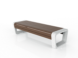 Скамейка из композитного мраморного камня JOTA, c настилом ДПК, модель ASY BIR