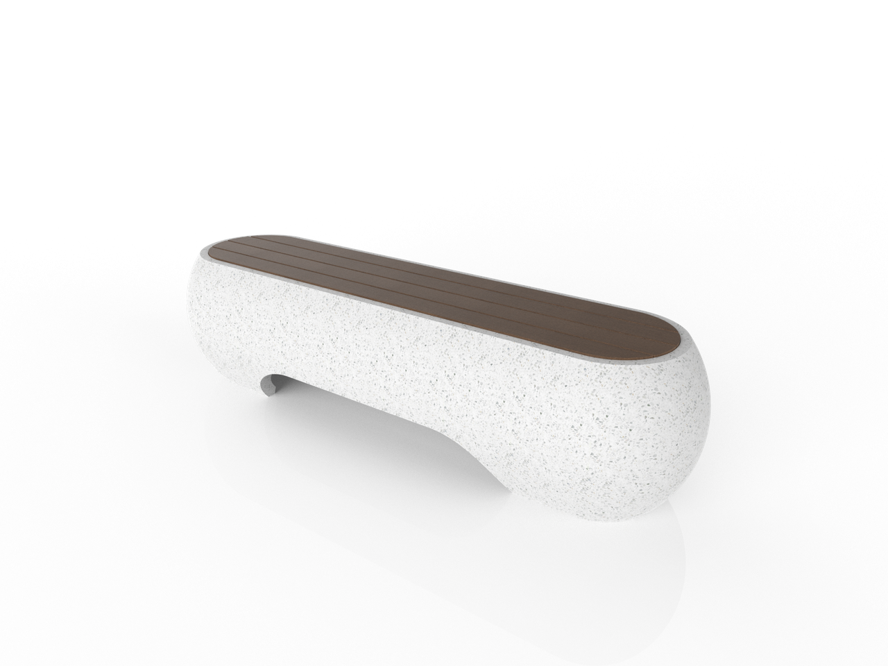 Скамейка из композитного мраморного камня JOTA, c настилом ДПК, модель TOMPAQ, фото 1