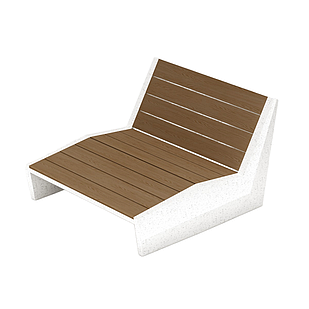 Скамейка из композитного мраморного камня JOTA, c настилом ДПК, модель BRAITON