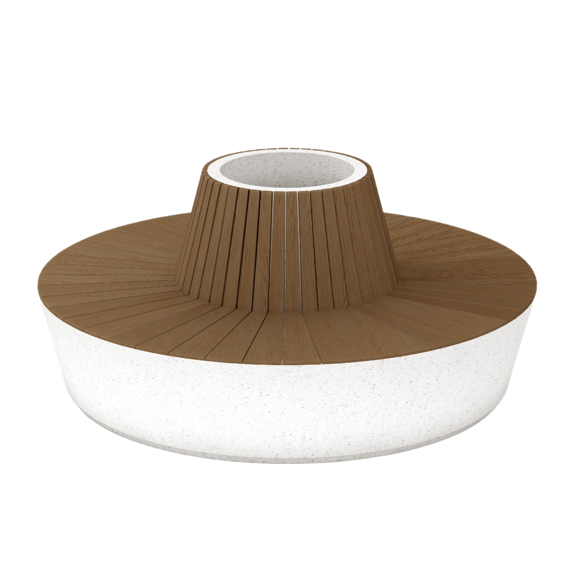 Скамейка из композитного мраморного камня JOTA, c настилом ДПК, модель DOMALAQ, фото 1