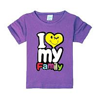 Футболка " I love my family" фиолетовая. Размеры:90