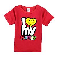 Футболка " I love my family" красная. Размеры: 80, 90