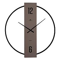 Часы настенные из металла, d=50 см, открытая стрелка, черный+ зеркало "Отражение 1"