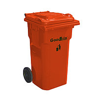 Мусорный бак "Goodbin" на колесах (оранжевый,100л)