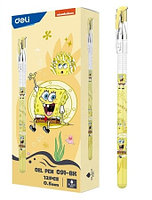 Ручка гелевая DELI "SpongeBob" 0,5 мм, черная