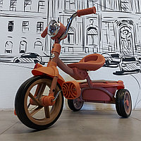 Детский складной трехколесный велосипед "Барс". Музыкальный. Фара горит. Цвет - коричневый.