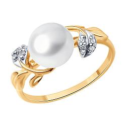 Кольцо из золочёного серебра с и фианитами Diamant 93-310-01961-1 позолота