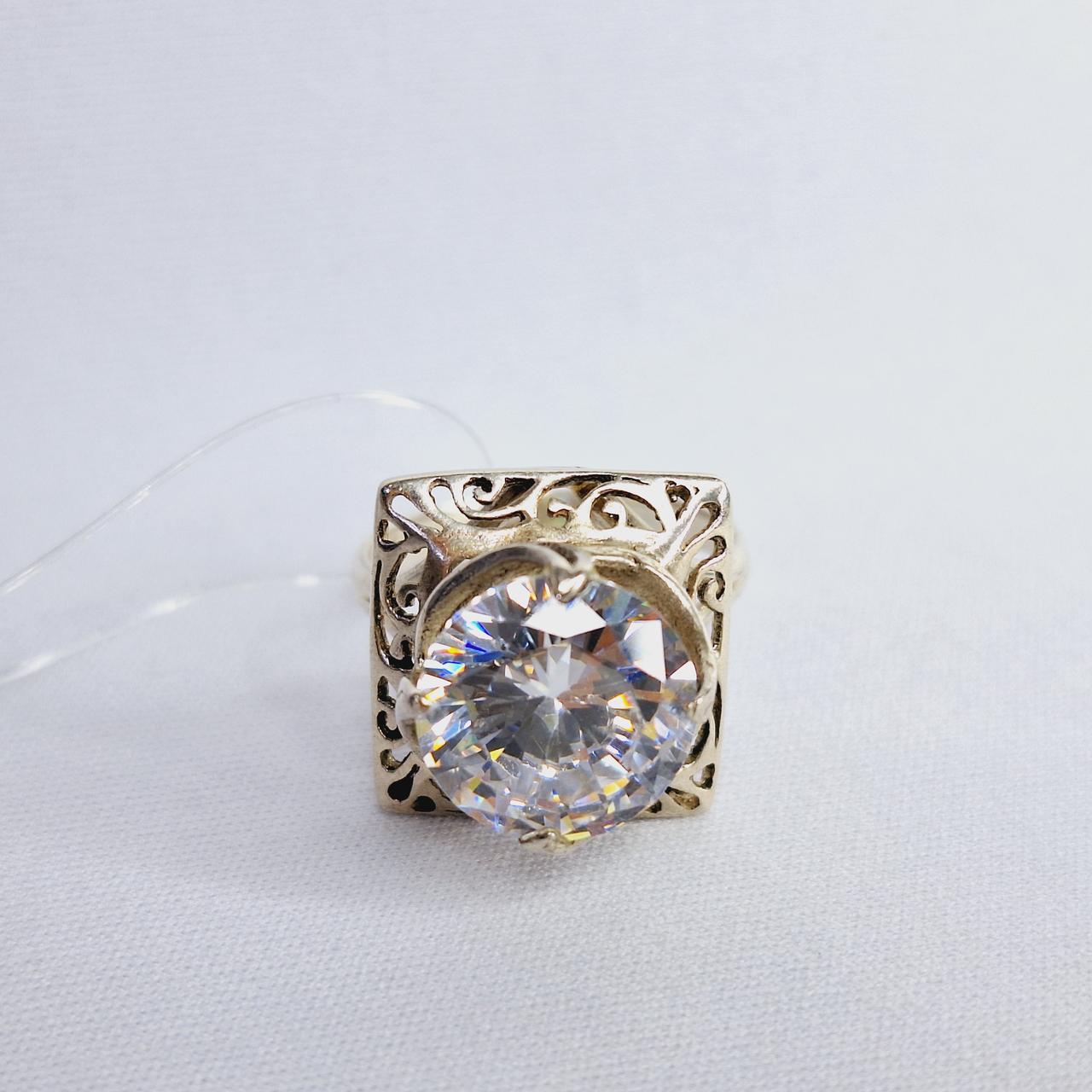 Серьги из серебра с фианитами Индия O51 вид круг, с английским замком, фото 1