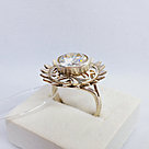 Серьги из серебра с фианитами Индия O86  вид круг, с английским замком, фото 2